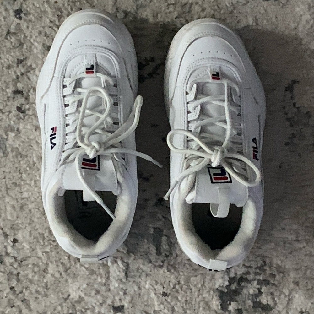 Fila White Sneakers with Chunky Design and Rubber Sole - Picture 2 of 6